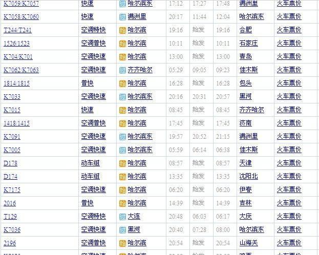 最新列车时刻表查询，便捷出行的新选择